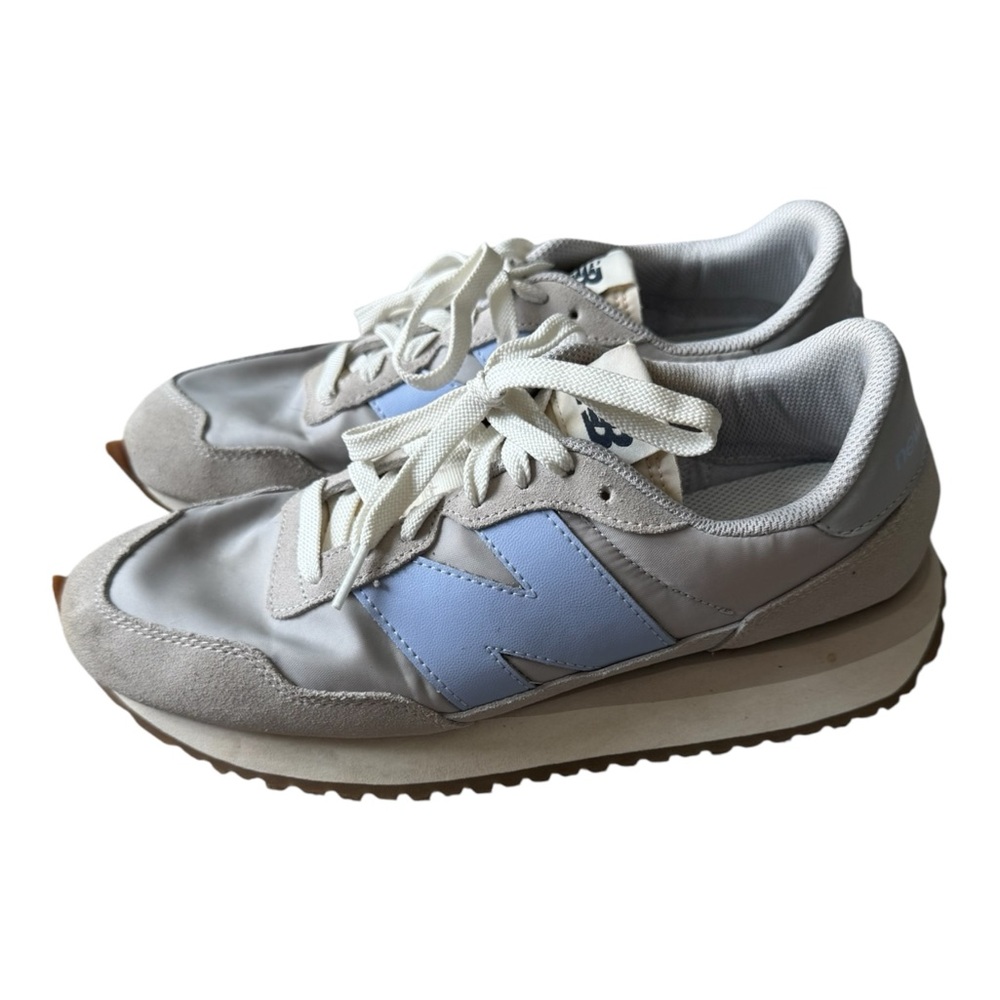 New Balance Light Gray and Soft Purple 237 Sneakers